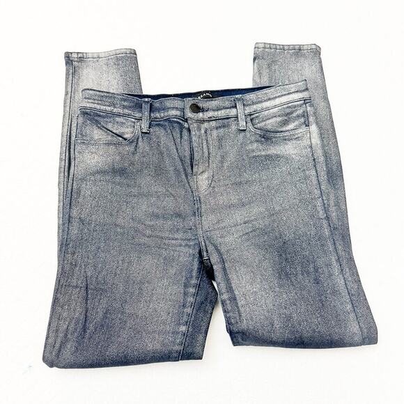 J Brand Alana Midnight Metallic Skinny Denim Shimmer Jeans Size 29 - Picture 4 of 9